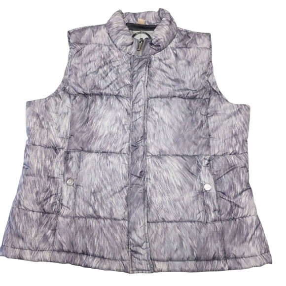 Michael Kors Jackets & Blazers - Michael Kors Fur Print Gray Puffer Vest Size XL